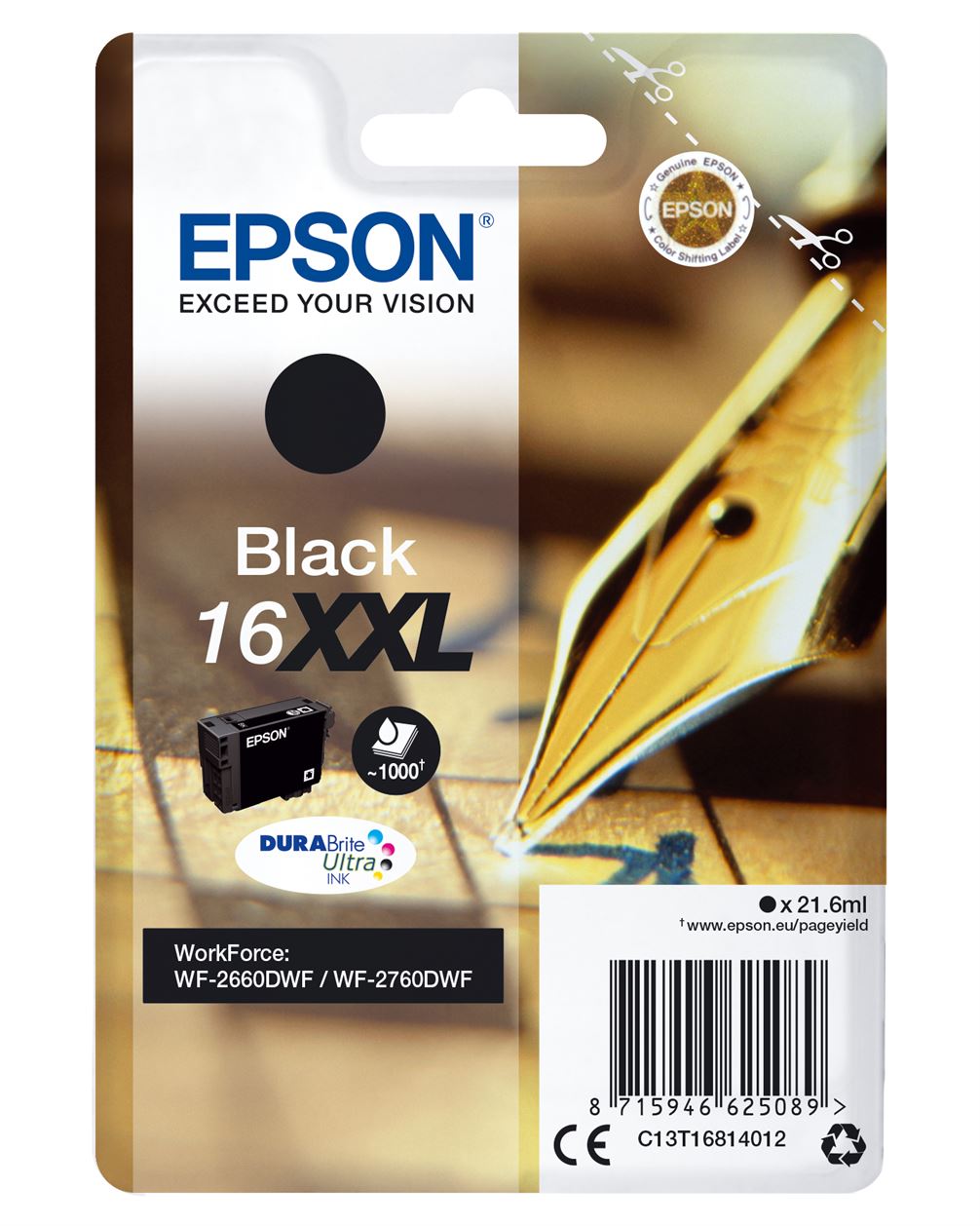Tinteiro EPSON 16 Preto XXL - WF2660/2760