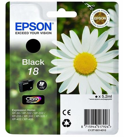 Tinteiro EPSON 18 Preto - XP-30/x02/x05/x12/x15/x22/x25