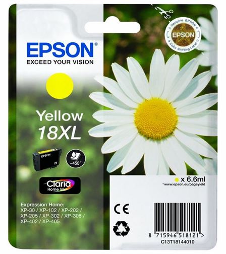 Tinteiro EPSON 18 Amarelo XL - XP-30/x02/x05/x12/x15/x22/x25