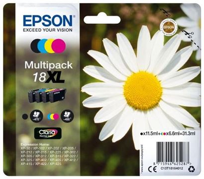 Tinteiro EPSON 18 Multipack 4 Cores XL - XP-30/x02/x05/x12/x15/x22/x25