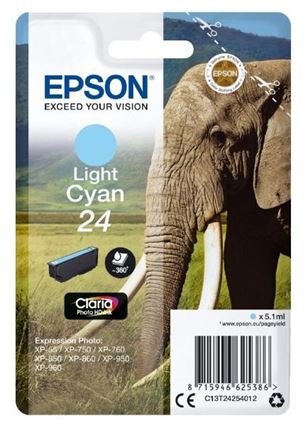 Tinteiro EPSON 24 Ciano Claro - Expression Photo XP-55/750/760/850/860/950/960