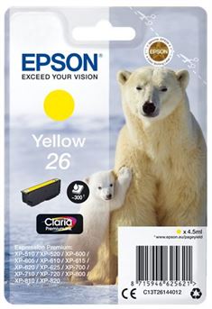 Tinteiro EPSON 26 Amarelo - Expression Premium XP-5xx/6xx/7xx/8xx
