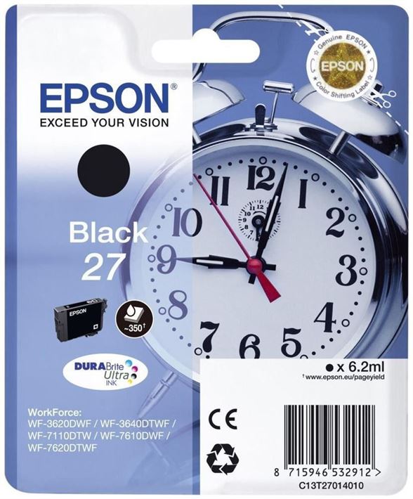 Tinteiro EPSON 27 Preto - WF36xx/7110/7210/76xx/77xx