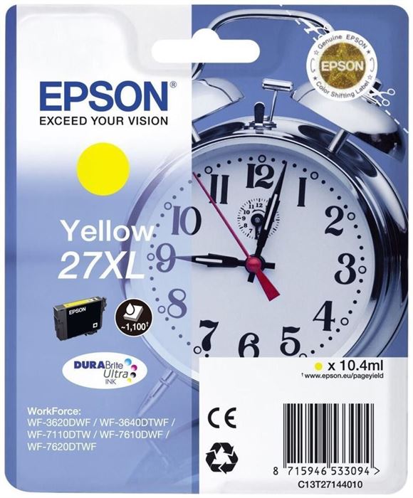 Tinteiro EPSON 27 Amarelo XL - WF36xx/7110/7210/76xx/77xx