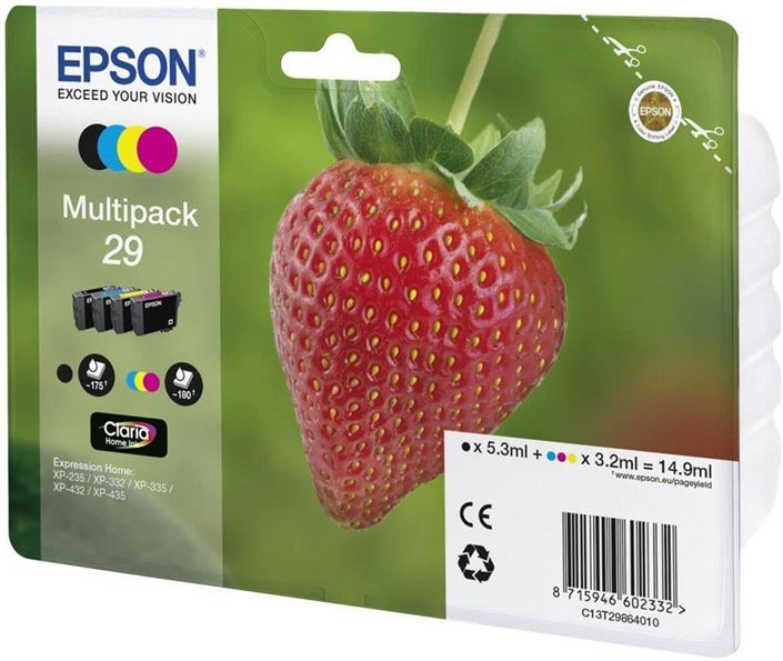 Tinteiro EPSON 29 Multipack 4 Cores + Alarme RF - Expression Home XP -2xx/3xx/4xx