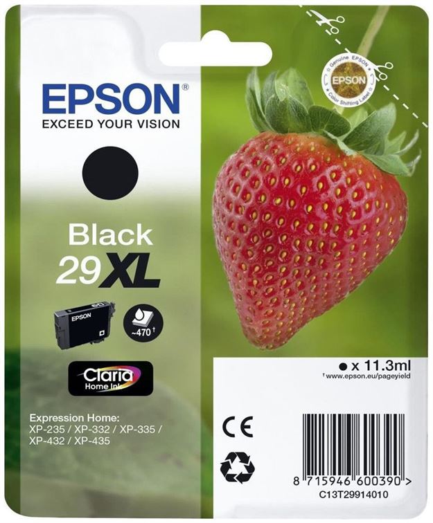 Tinteiro EPSON 29 Preto XL - Expression Home XP-255/257/352/355/452/455