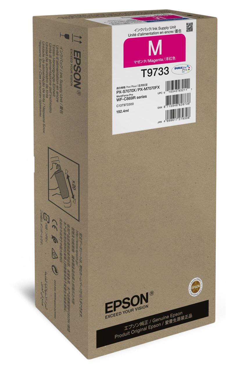 Tinteiro EPSON T973 Magenta XL - WorkForce Pro WF-C869