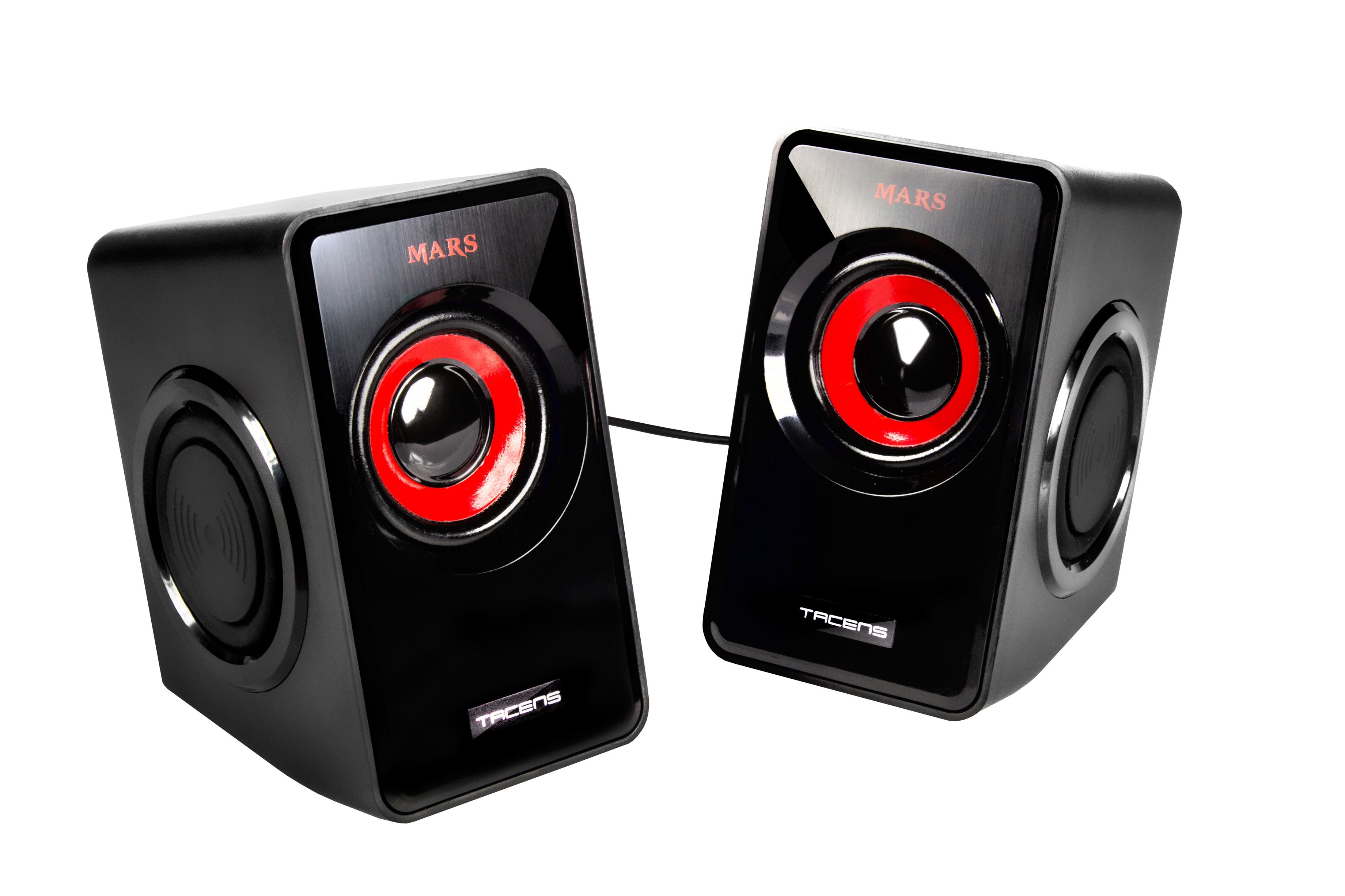 Colunas MARS GAMING 10W RMS, Vibro-Subwoofer Ultra Bass, Remote Volume Control - MS1