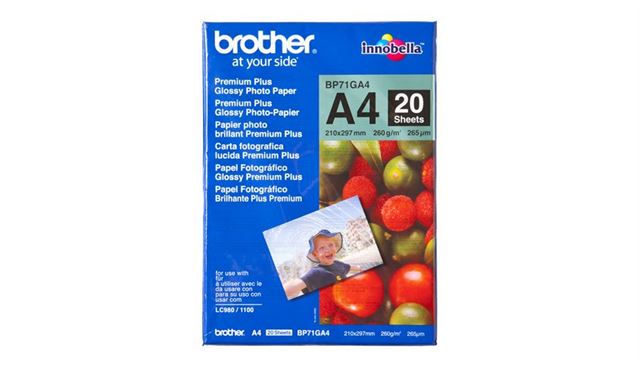 Papel BROTHER Fotografico Glossy 20 uni A4 260g/m2