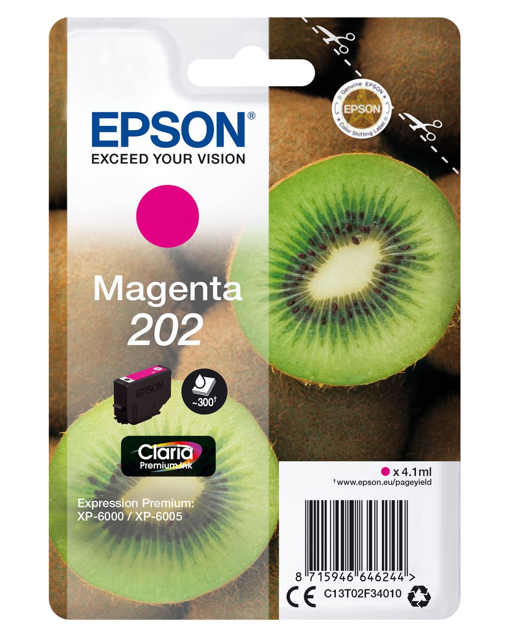 Tinteiro EPSON 202 Magenta + Alarme RF - Expression Premium XP-600x/610x