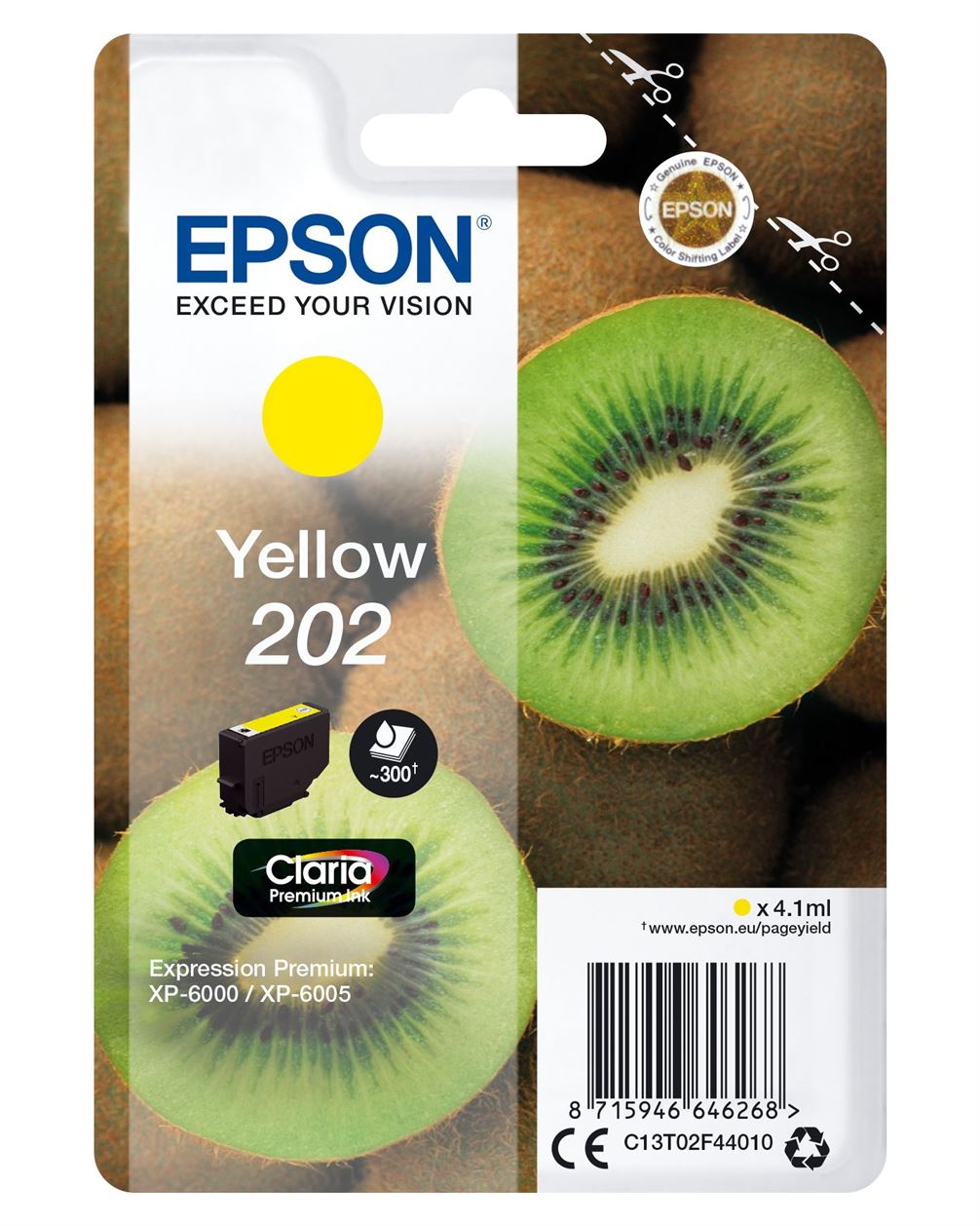 Tinteiro EPSON 202 Amarelo - Expression Premium XP-600x/610x
