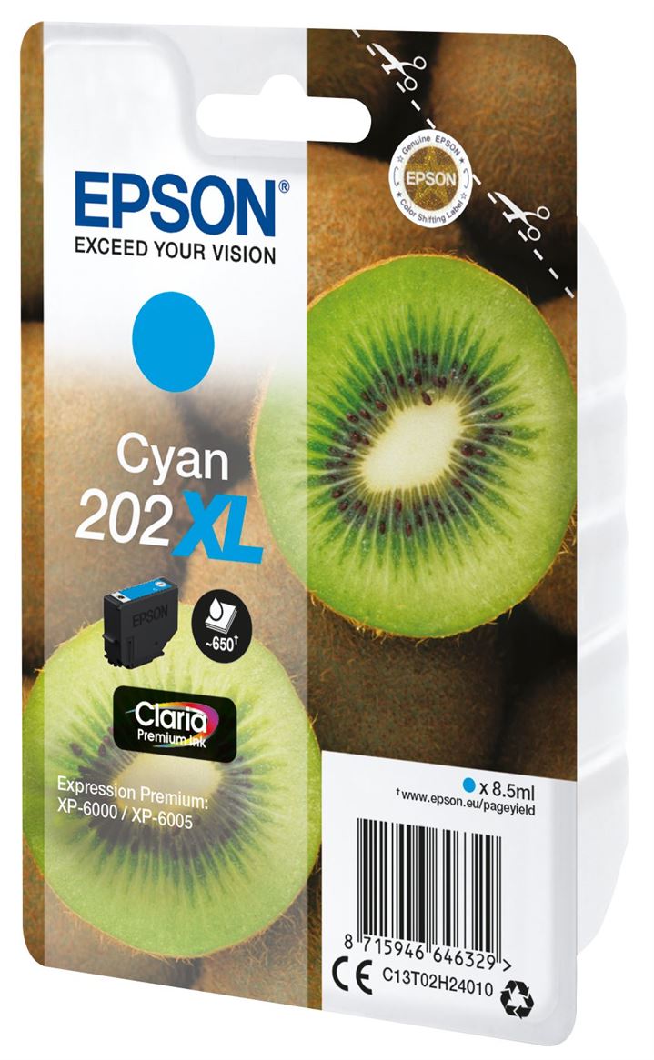 Tinteiro EPSON 202 Ciano XL - Expression Premium XP-600x/610x