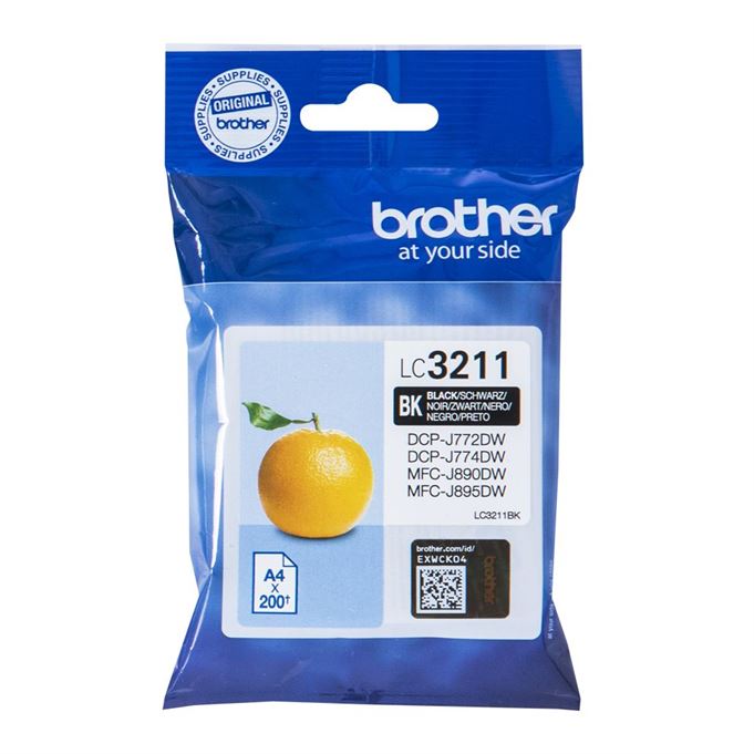 Tinteiro BROTHER LC3211BK Preto - DCPJ572, MFCJ491/497/890/895