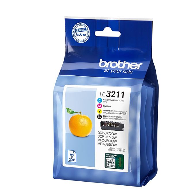 Tinteiro BROTHER LC3211VAL Pack 4 Cores - DCPJ572, MFCJ491/497/890/895
