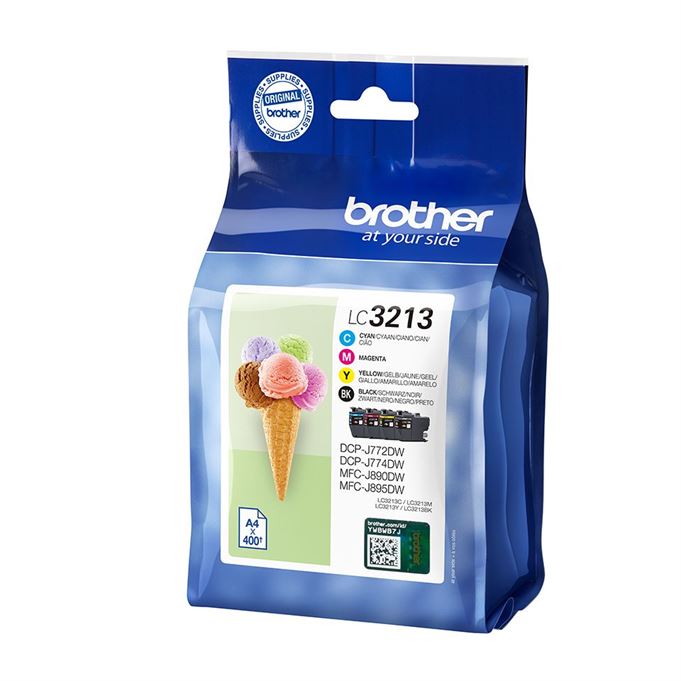 Tinteiro BROTHER LC3213VAL Pack 4 Cores XL - DCPJ572, MFCJ491/497/890/895