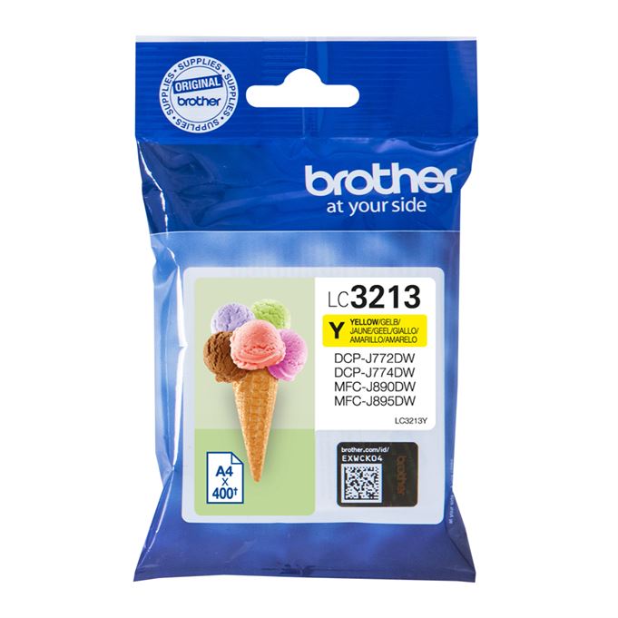 Tinteiro BROTHER LC3213Y Amarelo XL - DCPJ572, MFCJ491/497/890/895