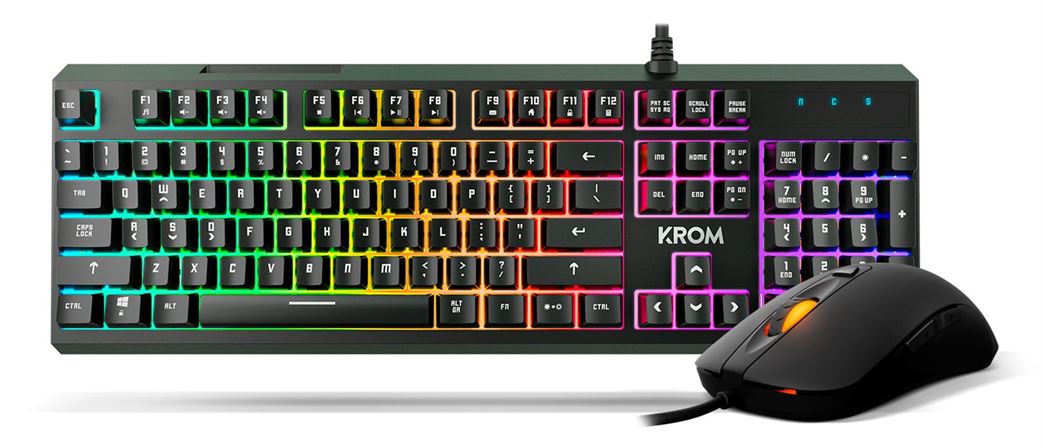 Teclado NOX Krom Kaleido Semi Mechanical Gaming Combo RGB PT