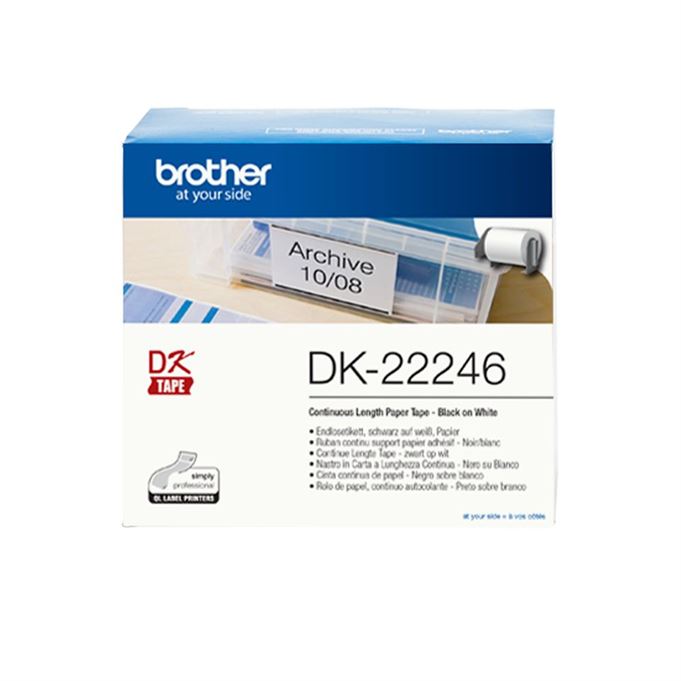 Fita BROTHER Papel Térmico Contínua Autocolante Branca 103mm x 30,48m