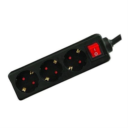 Bloco de 3 Tomadas NAPOFIX 1.5M Preto 3680W 16A 250V