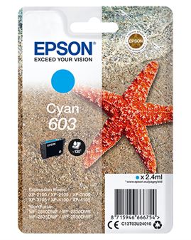 Tinteiro EPSON 603 Ciano - WorkForce WF-28xx & Expression Home XP-210x/310x/410x