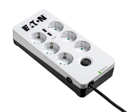 Bloco de 6 Tomadas EATON Protection Box USB DIN - PB6UD