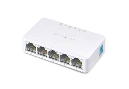 Switch MERCUSYS 5-port 10/100M mini Desktop Switch, 5 10/100M RJ45 ports, Plastic case