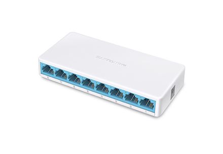 Switch MERCUSYS 8-port 10/100M mini Desktop Switch, 8 10/100M RJ45 ports, Plastic case