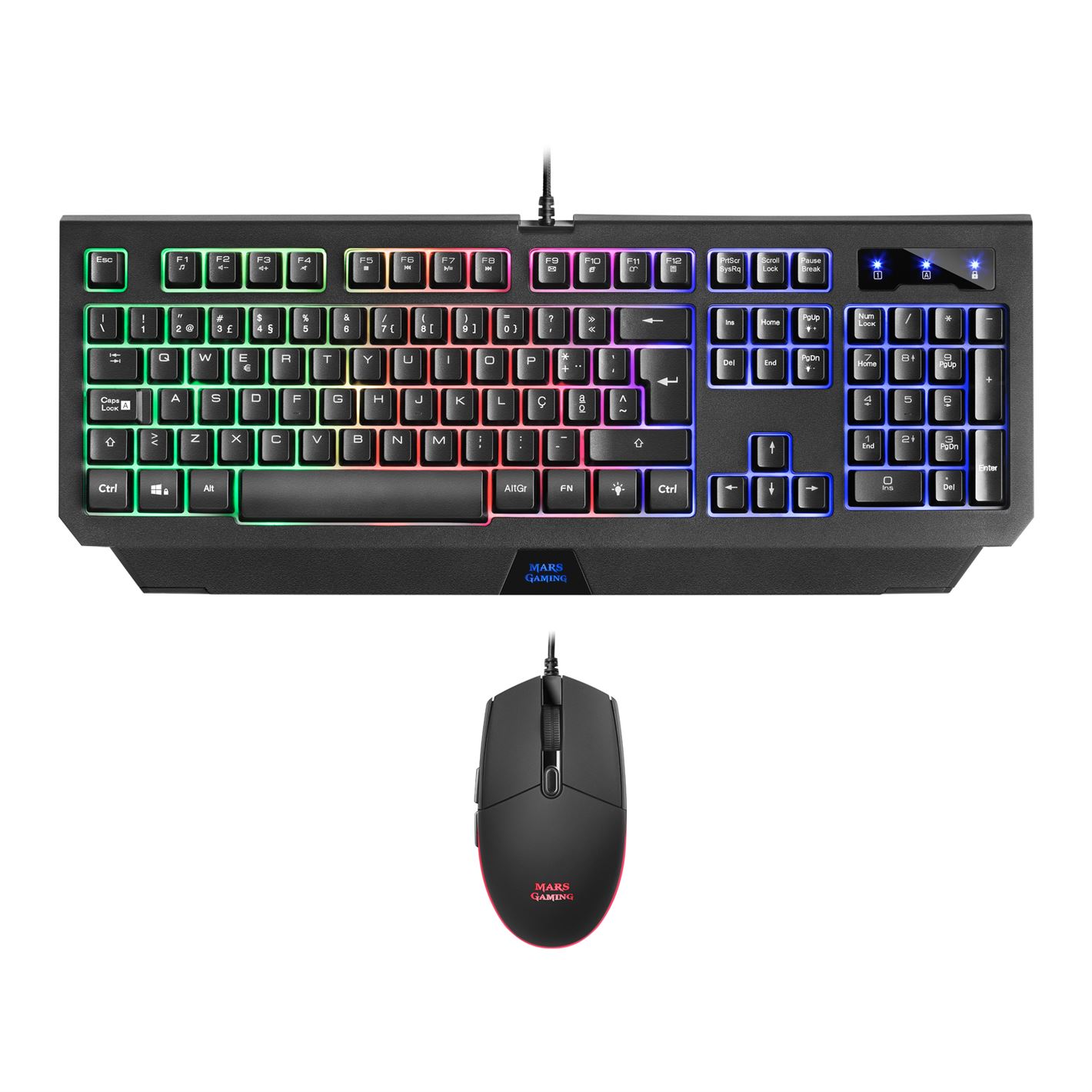 TECLADO MARSGAMING MCP100 COMBO 2IN1 RGB, H-MECHANICA, 3200DPI MOUSE - PT - MCP100PT