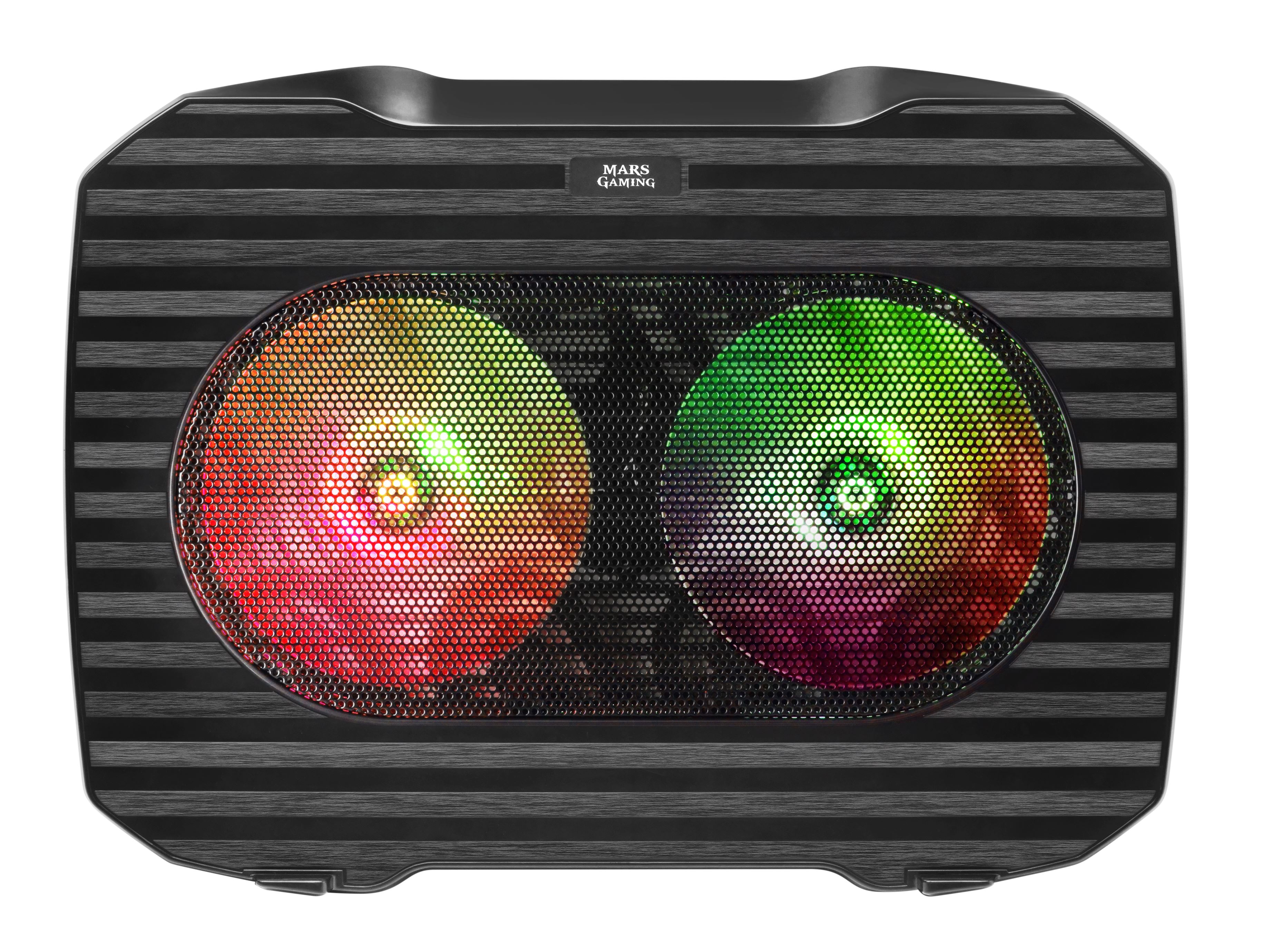 BASE VENT MARSGAMING MNBC0, RGB FLOW, 2x FAN, METAL MESH, UP TO 15.6
