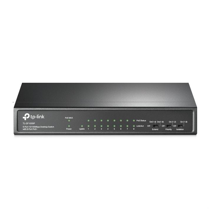 Switch de mesa TP-Link 9 portas PoE+ 8 portas - TL-SF1009P
