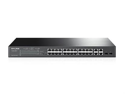 Switch c/Gestão TP-Link JetStream 24-Port 10/100Mbps + 4-Port Gigabit Smart Switch with 24-Port PoE+