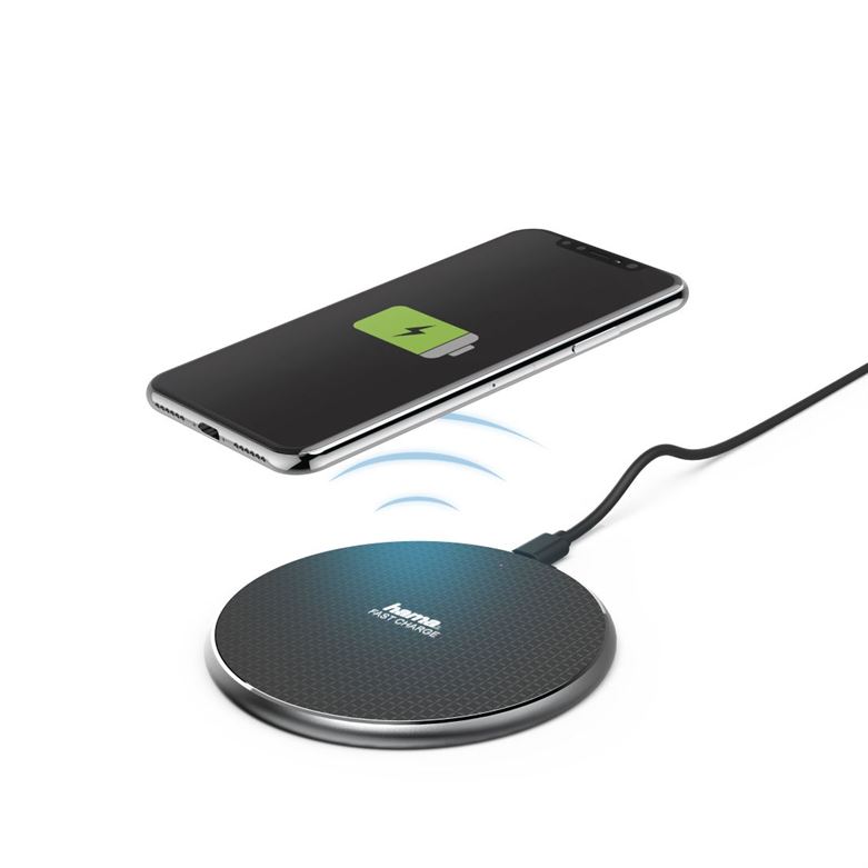 Carregador Wireless HAMA "Qi-FC10", preto - 188318