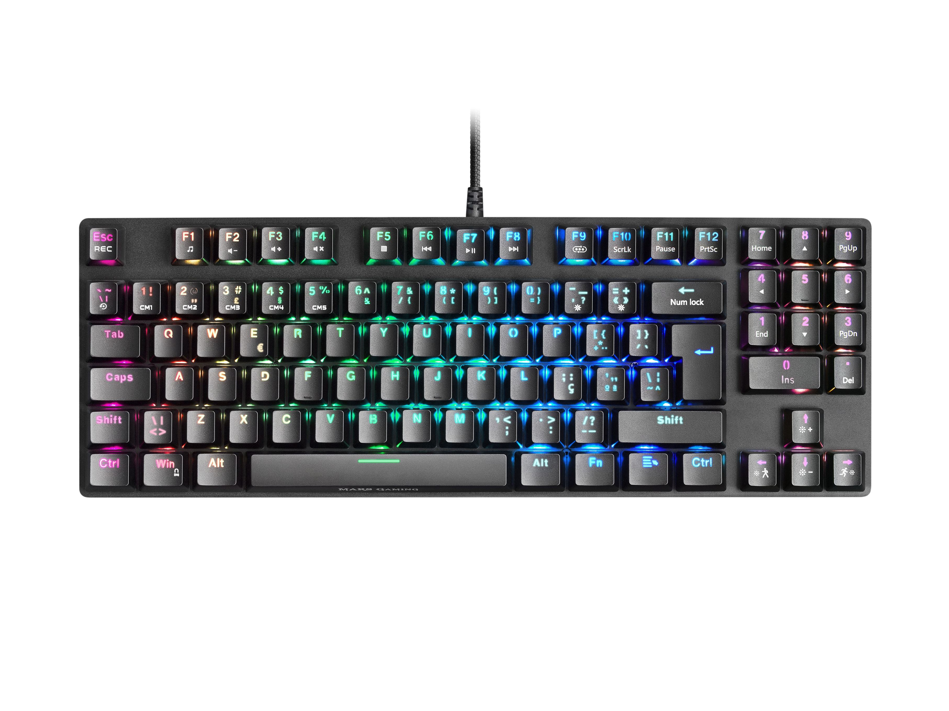 Teclado MARS GAMING MKREVO PRO RGB MECHANICAL TKL FULL KEYBOARD, OUTEMU SQ BLUE, PORTU