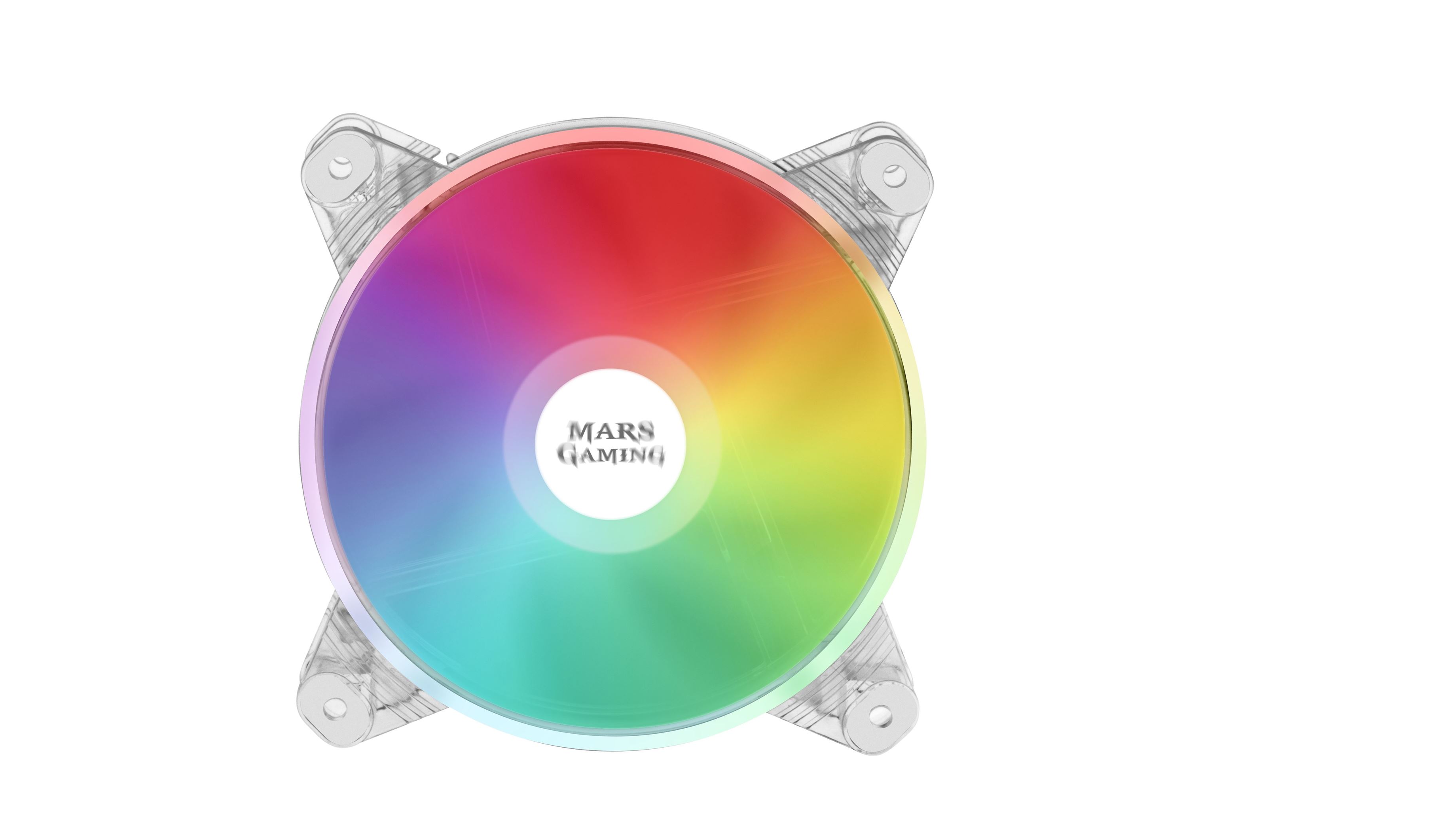 Ventoinha MARS GAMING MFD 12CM FAN, CHROMA RGB AUTO, ULTRA-SILENT 14DB, 4PIN, TRANSPARENT