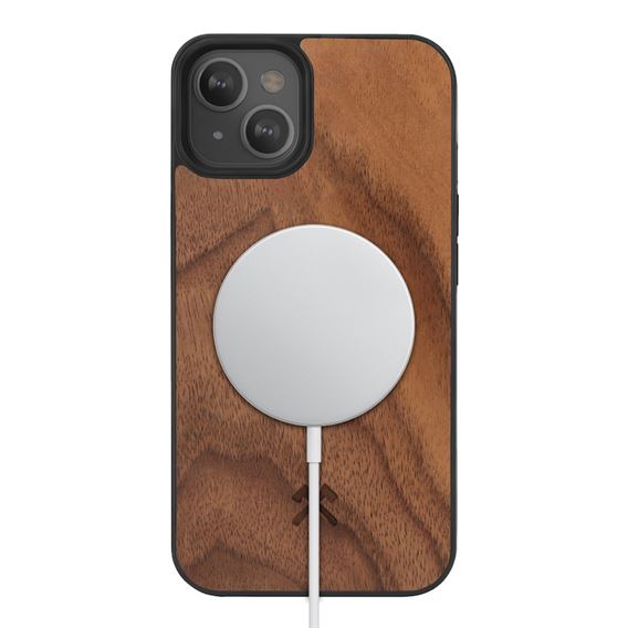 Capa Bumper Magsafe WOODCESSORIES Walnut/Black TPU Softcase para iphone 13/13 Pro Max