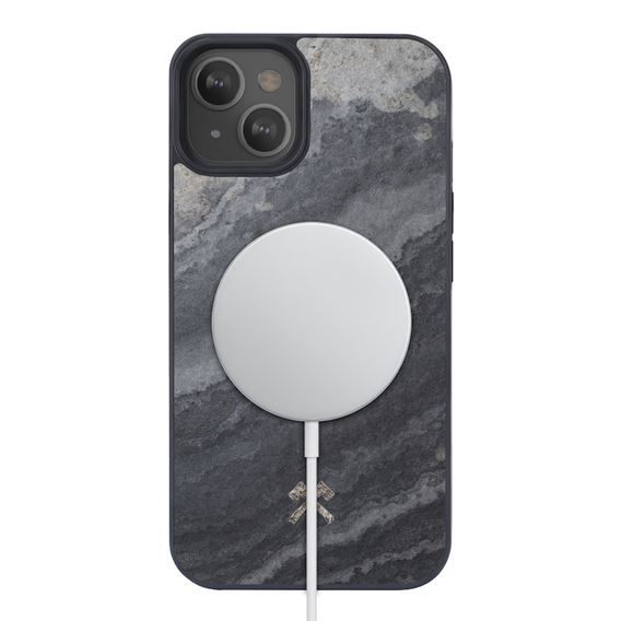 Capa Bumper Magsafe WOODCESSORIES Camo Gray/Real Slate Stone/Black TPU Softcase p/ iphone 13/13 Pro
