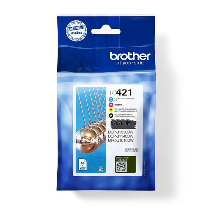 Tinteiro BROTHER LC421VAL Pack 4 cores - DCPJ1050DW/MFCJ1010DW