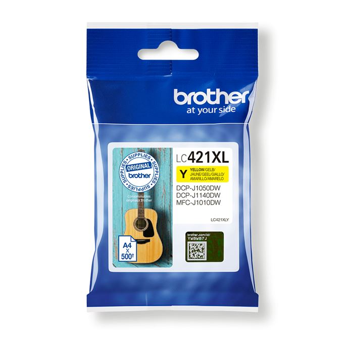 Tinteiro BROTHER LC421XLY Amarelo - DCPJ1050DW/MFCJ1010DW