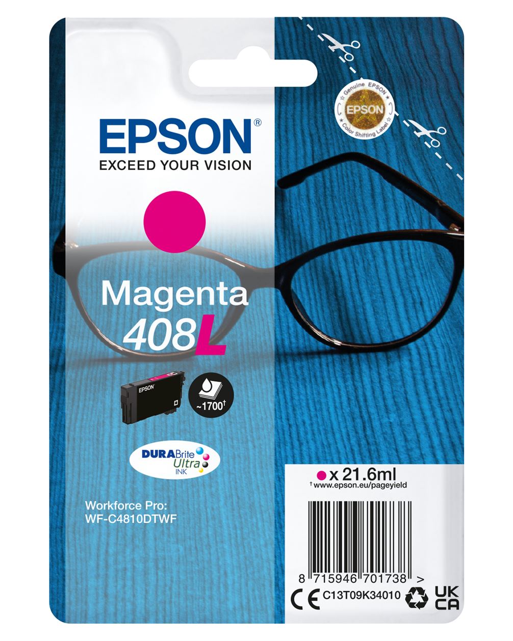 Tinteiro EPSON 408L DURABrite Ultra Ink Magenta