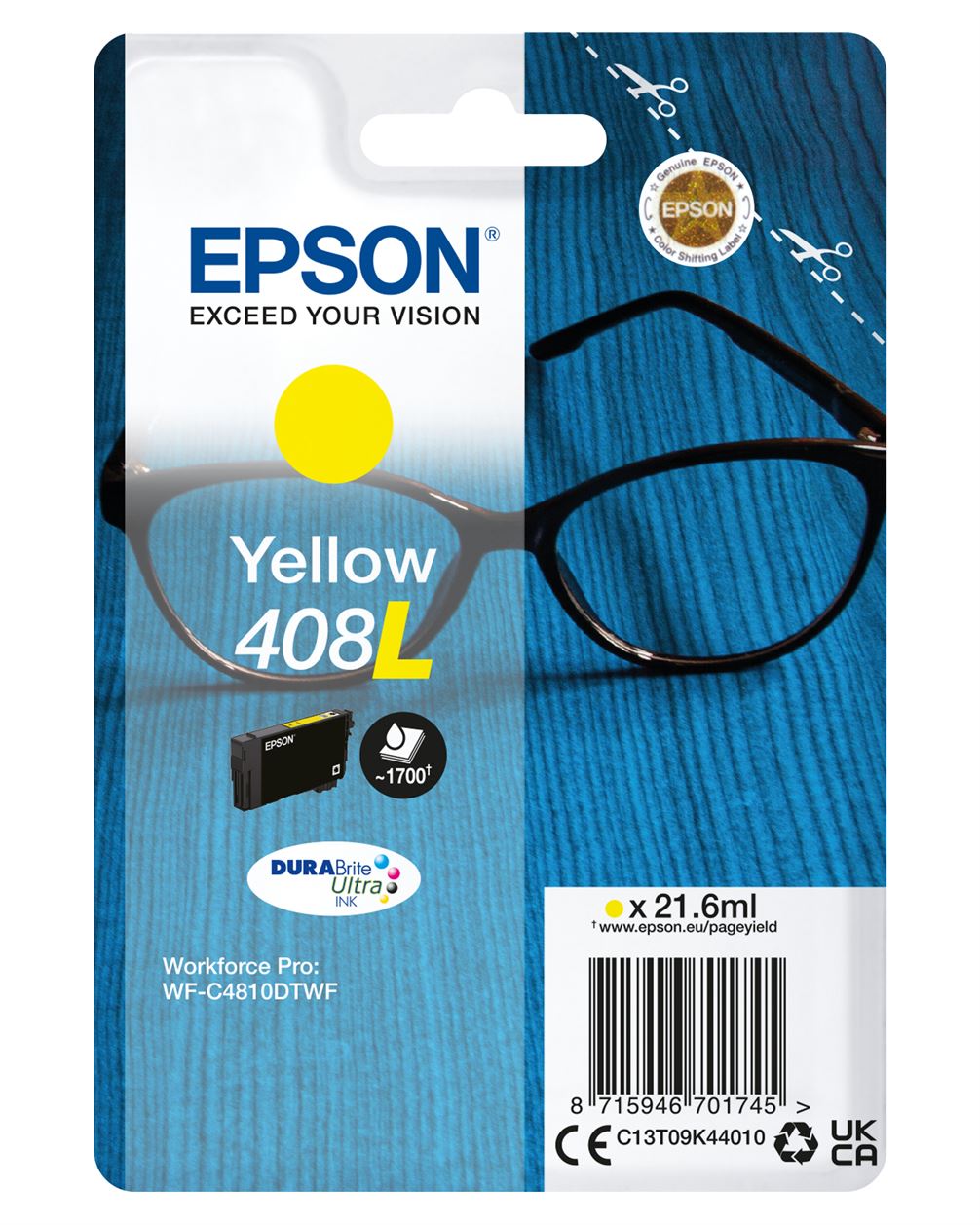 Tinteiro EPSON 408L DURABrite Ultra Ink Amarelo