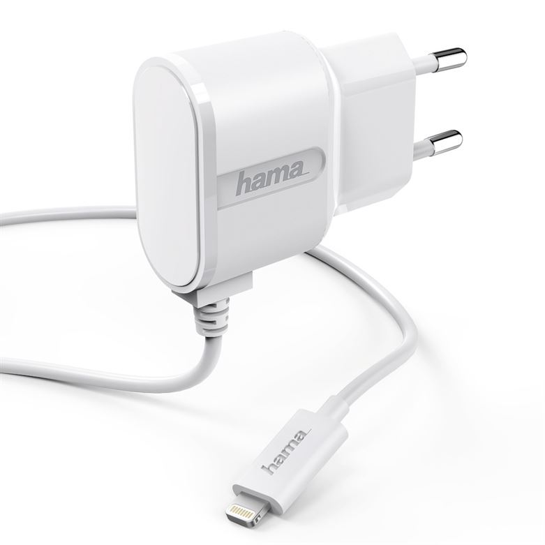 Carregador HAMA 220V, Apple Lightning, 1A, branco - 173861