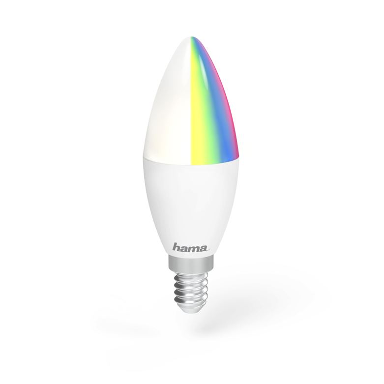 WiFi-LED Light HAMA, E14, 5.5W, RGB+CCT, Can be Dimmed, 470Lm, for voice appcontrol - 176583