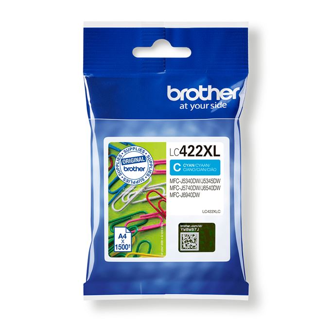 Tinteiro BROTHER LC422C Ciano Alta capacidade - MFCJ5340/J5740/J6540/J6940