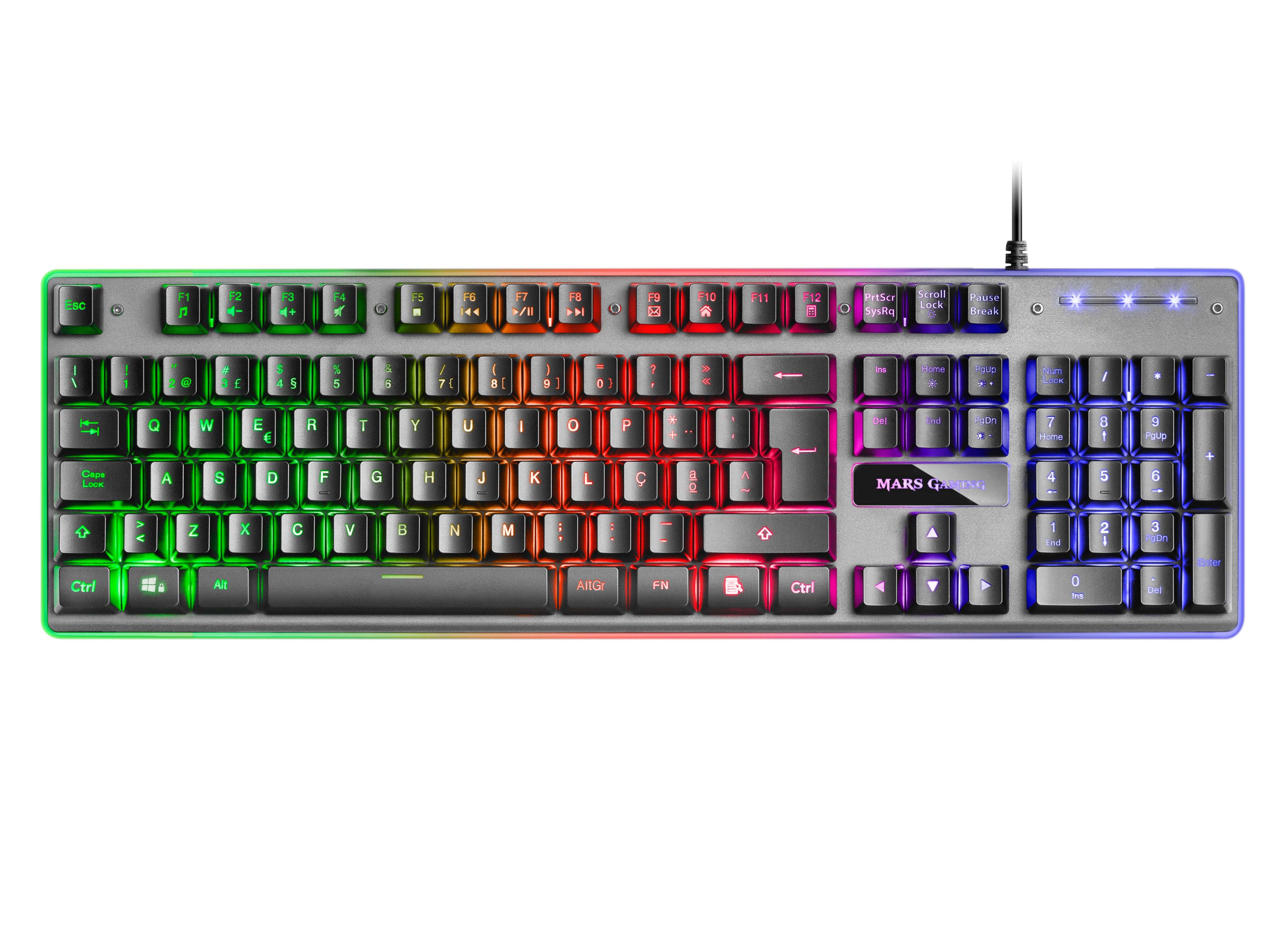 MARSGAMING MK220 RGB RAINBOW H-MECH KEYBOARD,  ALUMINUM, EDGE LIGHT, PORTUGUESE