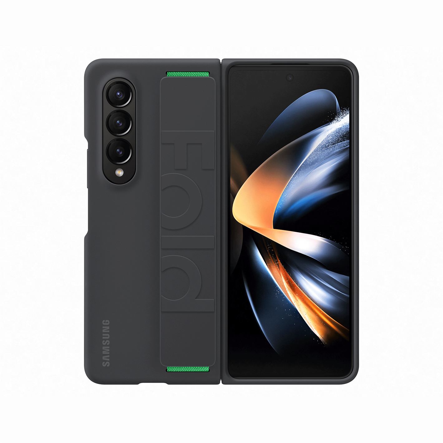 Capa Samsung Galaxy Z Fold 4 Silicone Preta c/ Fita