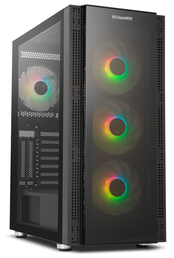 Caixa NOX Hummer Horus Tempered Glass ARGB Black Extended ATX
