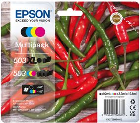 Tinteiro EPSON Multipack 4 503 cores STD preto XL + Alarme RF - WF-296x, XP-520x