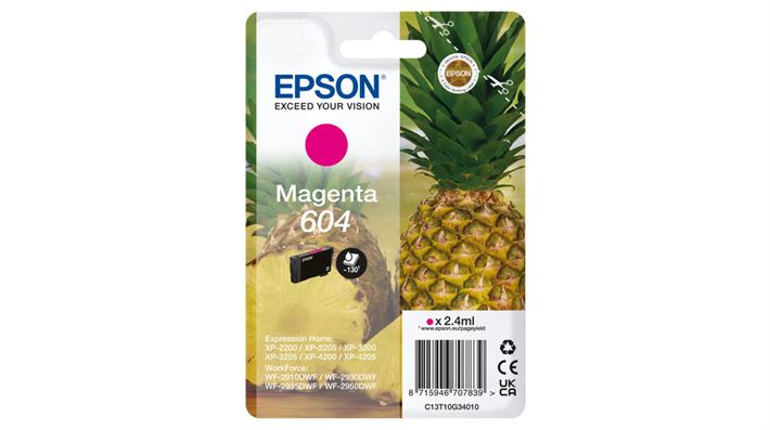 Tinteiro EPSON 604 magenta  - WF-2910/ 293x/ 2950, XP-220x/ 320x/ 420x