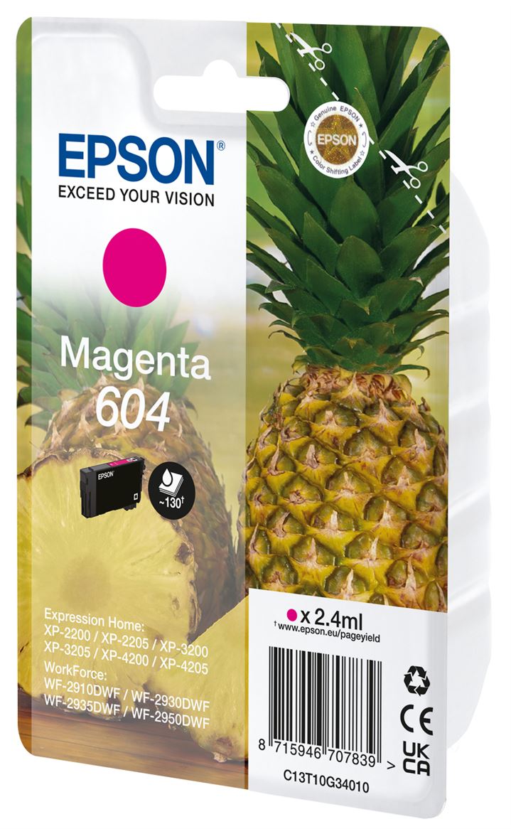 Tinteiro EPSON 604 magenta + Alarme RF - WF-2910/ 293x/ 2950, XP-220x/ 320x/ 420x