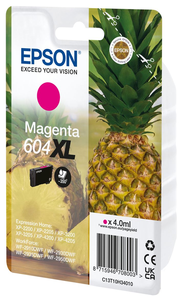 Tinteiro EPSON 604 magentaXL + Alarme RF - WF-2910/ 293x/ 2950, XP-220x/ 320x/ 420x